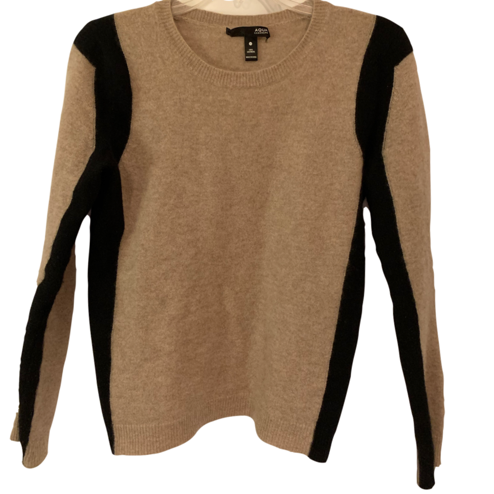 Tan & Black Aqua Cashmere Sweater